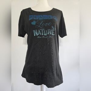 Peace Love Nature Baby Doll Tee Stone Mountain Park T Shirt XL Georgia Souvenir